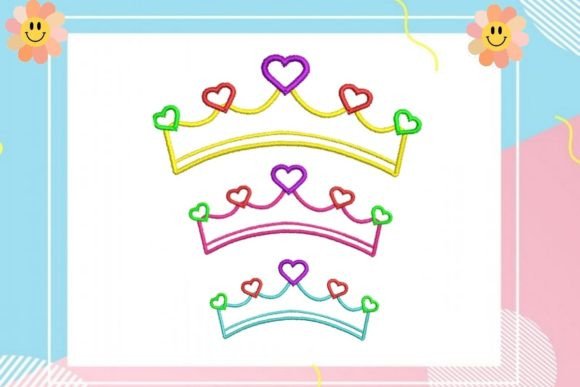 Queen Crown Multicolored Heart