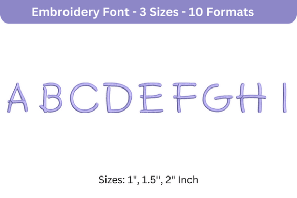 Second Grader Font Uppercase A to I