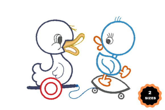 Two Ducks Playing